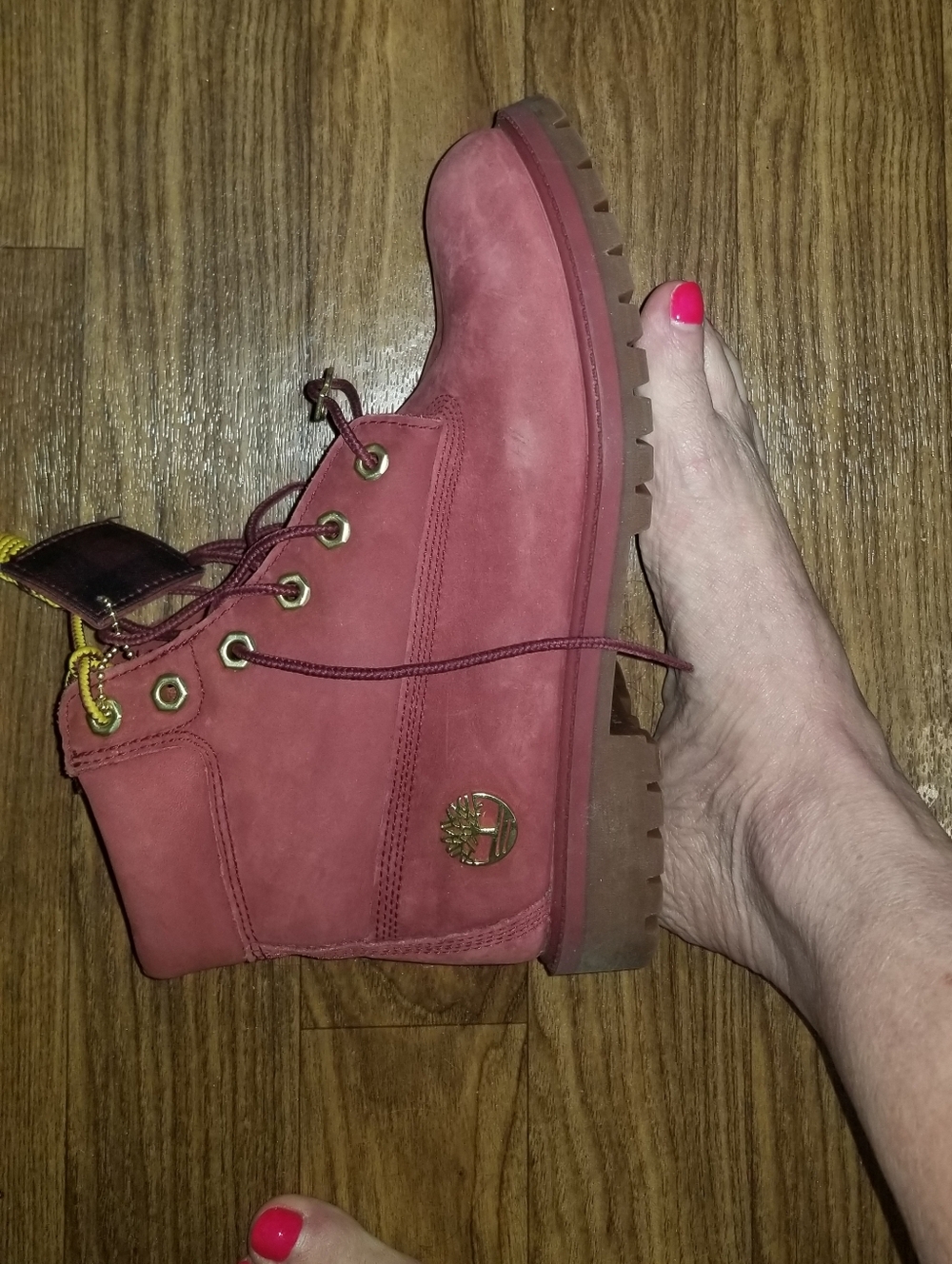 Timberland Women's Burgundy Suede Lace-Up Boots - Picture 13 of 13